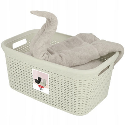 Curver Style 45 Litre Laundry Basket, Vintage White B&Q