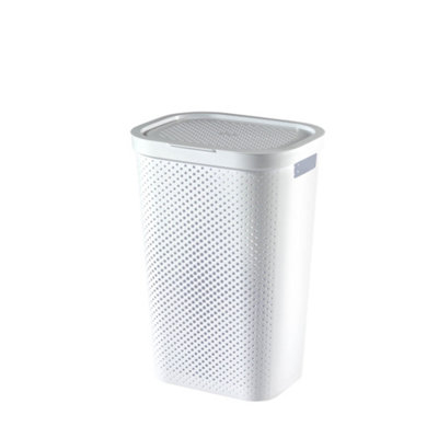 B&Q -  Infinity White Plastic Large Laundry Hamper60L