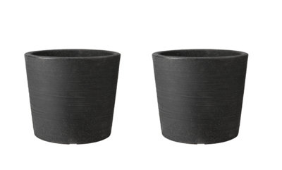 Keter 40Cm Varese Low Planter 2X -Granite from B&Q