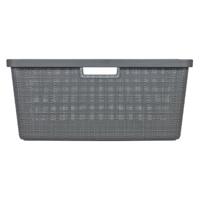 Curver Deep Shadow Jute Plastic Laundry Basket46L from B&Q