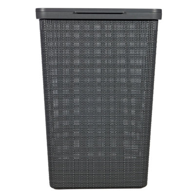 Curver Deep Shadow Jute Plastic Laundry Hamper58L from B&Q