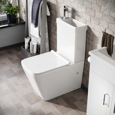 Nes Home Nova 2 In 1 Combo Toilet And Basin Combined Sink Cloakroom Space Saver Unit 2In