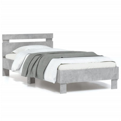 Berkfield Bed Frame Without Mattress With Led Lights Concrete Grey 90X200 Cm from B&Q