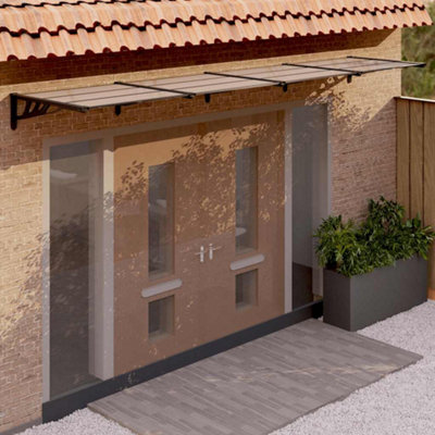 Berkfield Door Canopy Black 396X90 Cm Polycarbonate from B&Q