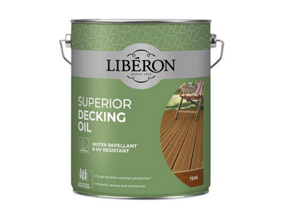 Liberon Superior Teak Decking Oil - 5 Litres For Ultimate Wood Protection And Care