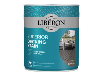 Liberon 126122 Superior Decking Stain Gun Metal 2.5 Litre Lib126122 from B&Q