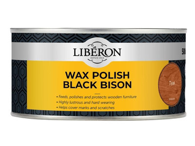 Liberon 126879 Black Bison Wax Paste Teak 500Ml Libbpwt500N from B&Q