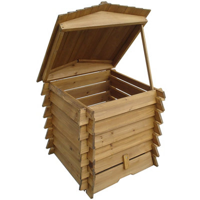 328L Wooden Compost Bin in BeeHive Style