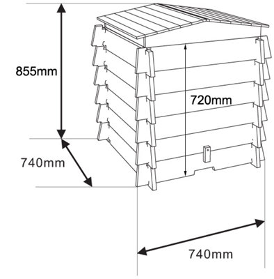 328L Wooden Compost Bin in BeeHive Style - 3