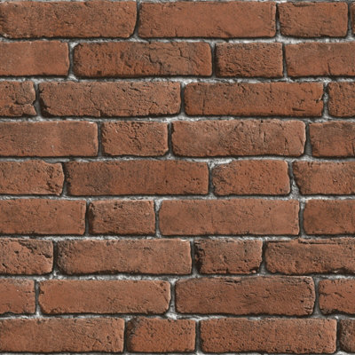Muriva Bluff Brick Red Wallpaper J30108 from B&Q
