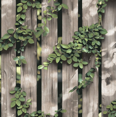 Ugepa Ivy Wood Panel Wallpaper Non-Woven Vinyl from B&Q