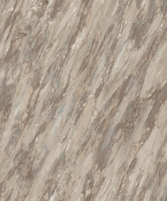 Muriva Taupe Marble Metallic & Glitter Effect Patterned Wallpaper from B&Q