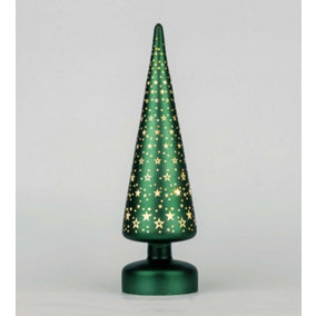 32cm Christmas Tree Glass Lamp Led Green Glass Tree / Stars