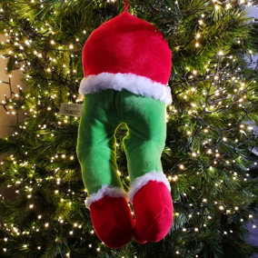 32cm Door Hanging Laughing Elf Animated Indoor Christmas Decoration
