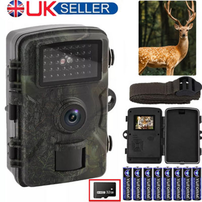 32GB Wildlife Trail Camera 1080P Game Night Vision Outdoor Motion Hunting Cam UK