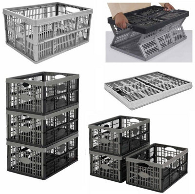 32L Collapsible Plastic Foldable Crates - 1