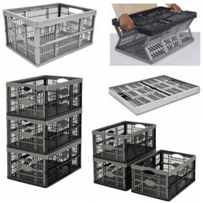 32L Collapsible Plastic Foldable Crates - 1