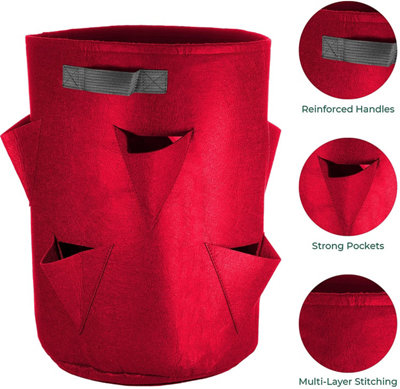 32L Garden Outdoor Durable Strawberry Fruit Vegatable Planting Plant Grow Bag