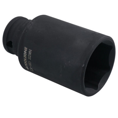 32mm 1/2in Drive Double Deep Metric Impact Socket Single Hex 6 Side