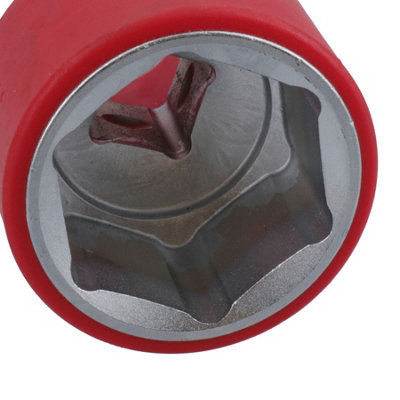 32mm 1/2in drive VDE Insulated Shallow Metric Socket 6 Sided Single Hex ...