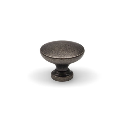 32mm Antique Pewter Cabinet Knob Round Grey Kitchen Cupboard Door Drawer Pull Handle Wardrobe Furniture Replacement Upcycle