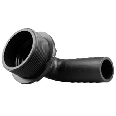 32mm barb outlet Water butt/rain barrel/water storage tank overflow hosetail elbow with nut & washer (requires a  60mm hole) - 4