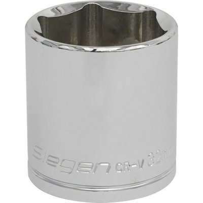 32mm Chrome Plated Drive Socket - Durable Carbon Steel for Heavy-Duty Use