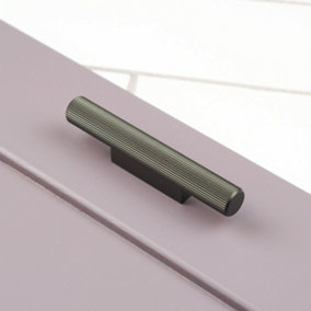 32mm Dark Grey Reeded Grooved Cabinet Handle Door Drawer Pull