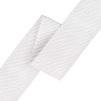 32mm Flat Elastic Band Stretchable Elastic Cord Stretch Strap, White - 1 metre