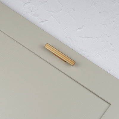 32mm Gold Brass Cabinet Pull Textured Grooved Kitchen Cupboard Door Drawer Pull Bathroom Bedroom Wardrobe Furniture Replacement