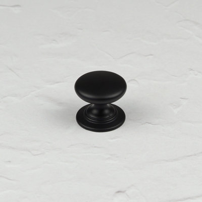 32mm Matt Black Cabinet Knob Round Cupboard Door Drawer Pull Handle Kitchen Wardrobe Furniture Replacement