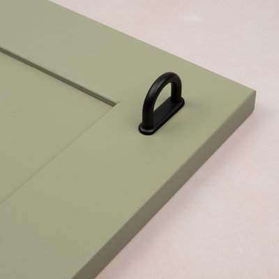 32mm Matt Black Kitchen Cabinet Handle Loop Pull Backplate Cupboard ...