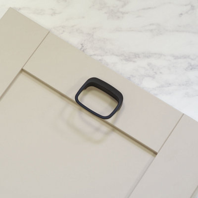 32mm Matt Black Kitchen Cabinet Ring Pull Handle Bathroom Bedroom Door Drawer Ring Pull Wardrobe Dresser Furniture