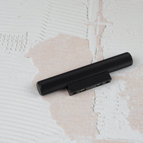 32mm Matt Black Reeded Grooved Cabinet Handle Cupboard Door Drawer Pull