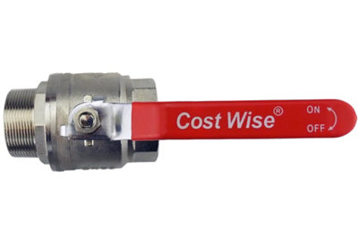 32mm MDPE compression water pipe fitting- full flow metal lever valve- universal hose connector - 6