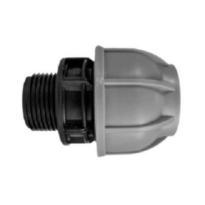 32mm MDPE Straight Compression Adapter with 3/4 Inch BSP Male Thread