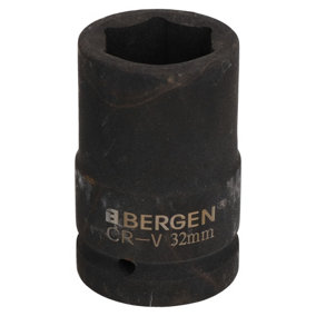 32mm Metric 1" Drive Deep Impact Socket 6 Sided Single Hex Thick Walled