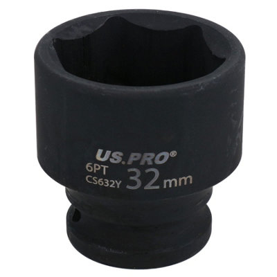 32mm Metric Shallow Impact Impacted European Style Socket 1/2" Drive 6 Sided