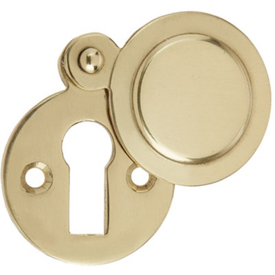 32mm Polished Brass Round Door Escutcheon for a Stylish Finish - Key Hole Cover