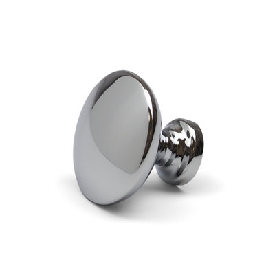 32mm Polished Chrome Cabinet Knob Round Button Disc Kitchen Bathroom Pull Refurb