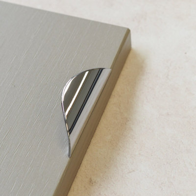 32mm Polished Chrome Front Fix Lip Cabinet Door Pull Handle