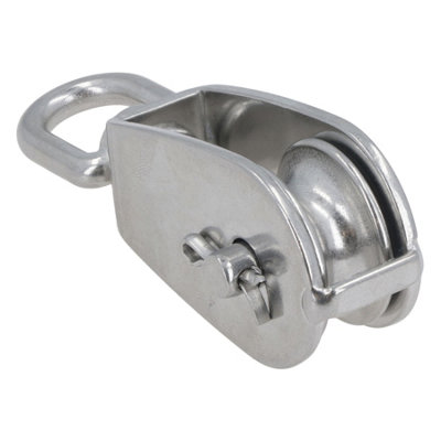 32mm Pulley Block Rope Rigging 316 Marine Grade Stainless Steel Swivel Eye