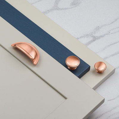 32mm Satin Copper Cabinet Knob Rose Gold Cupboard Door Drawer Pull Handle  Bathroom Bedroom Furniture Replacement