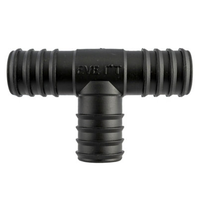 32mm tee connectors/adaptor for corrugated flexible pond pump/filter waterfall or fountain pipe with 3 x double wire hose clip