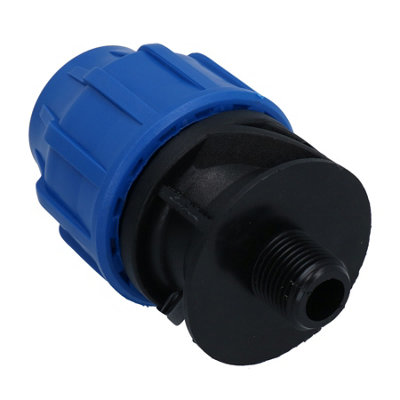 Adattatore MDPE 32 Mm X 1/2 - Raccordo Compressione Per Tubi Acqua, PN16, Per Impianti Freddi