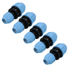 32mm X 20mm MDPE Reducing Coupler Pipe Union Cold Water System Fitting 5PK