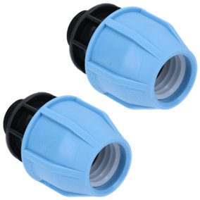 32mm x 3/4" MDPE Male Adapter Compression Coupling Fitting Water Pipe 2PK