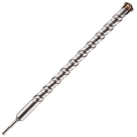 32mm x 500mm Long SDS Plus Drill Bit. TCT Cross Tip With Copper Coating. High Performance Hammer Drill Bit