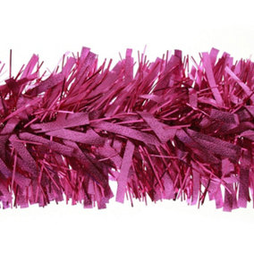 32Pcs Hot Pink Tinsel Tree Decoration 1.8m