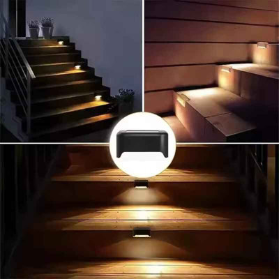 32pcs Solar Step Lights LED Outdoor Stair Lights Warm White